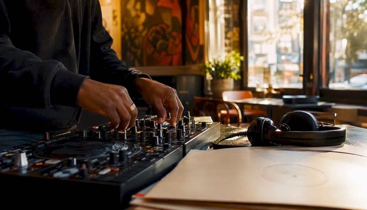 Volunteer hands tuning independent radio equipment