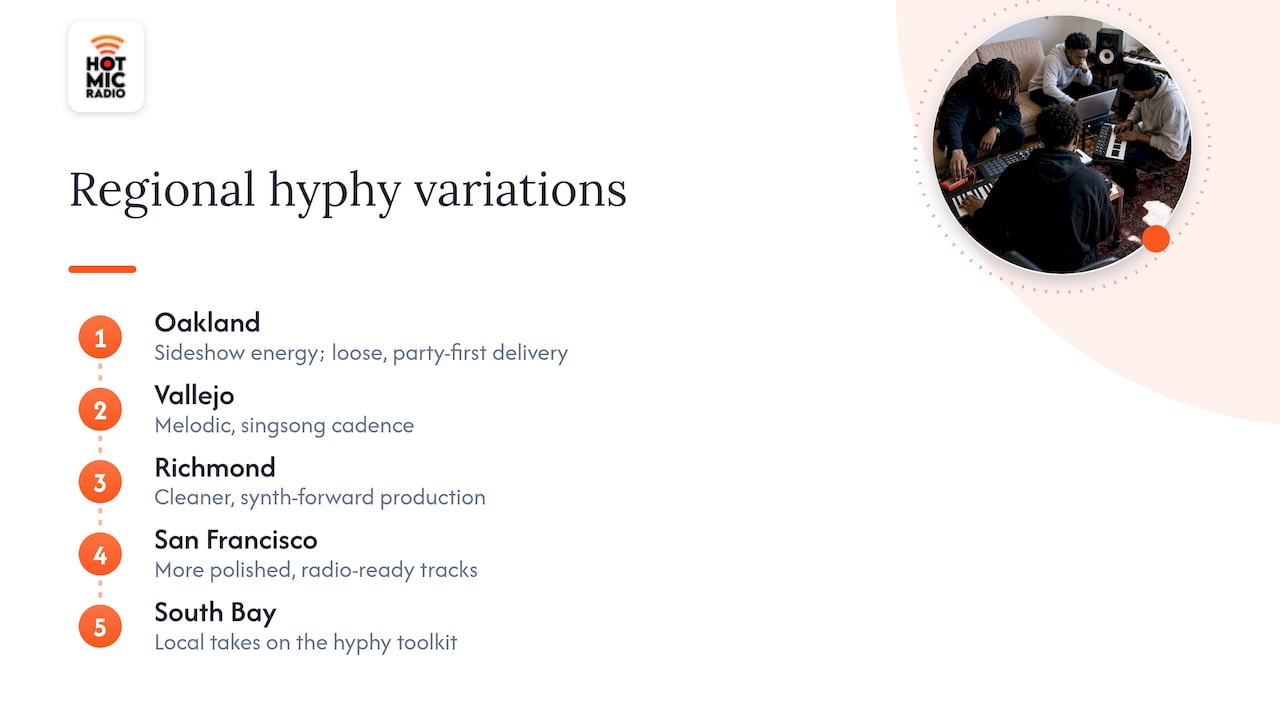 Map of Bay Area hyphy regional variations