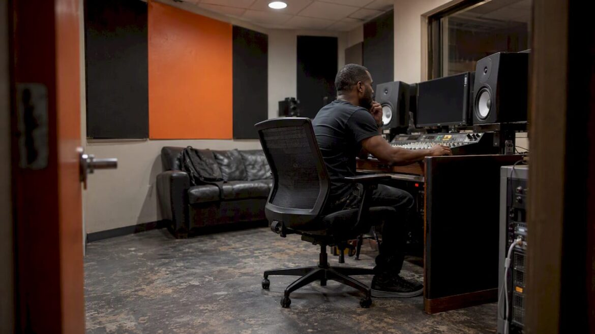 Music director auditioning a dancehall track